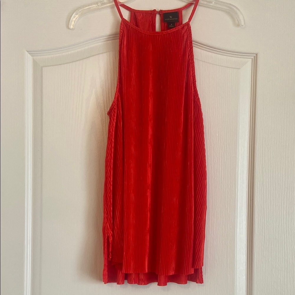 Worthington Vibrant Red Textured Sleeveless Top